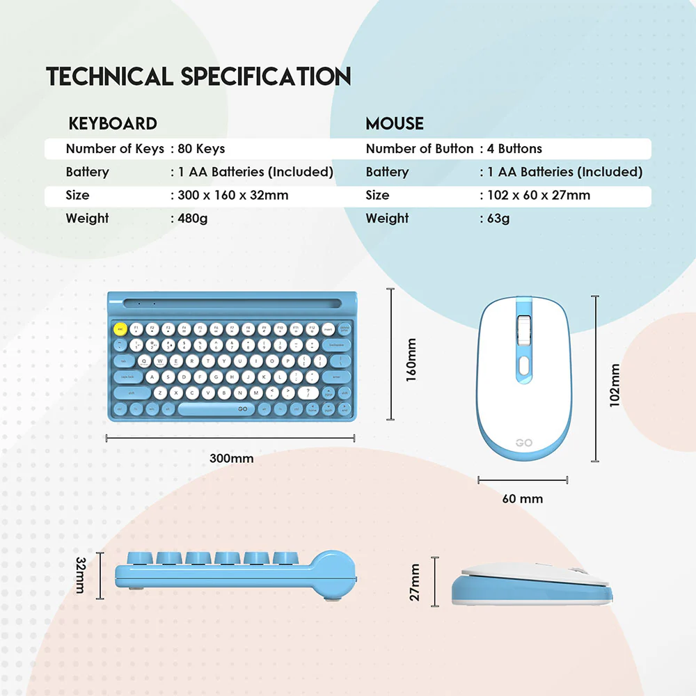 Fantech GO MOCHI 80Keys WK897 Wireless Keyboard Mouse Combo Fantech GO MOCHI 80Keys WK897 Wireless Keyboard Mouse Combo
